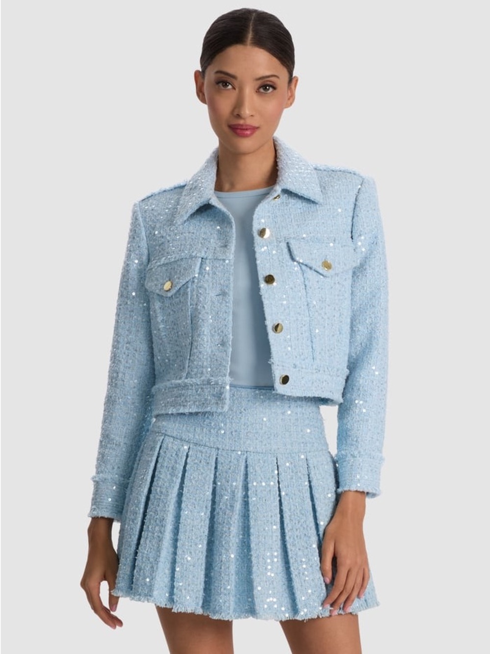 Alice and Olivia CHLOE TWEED jacket and matching skirt size M and 4